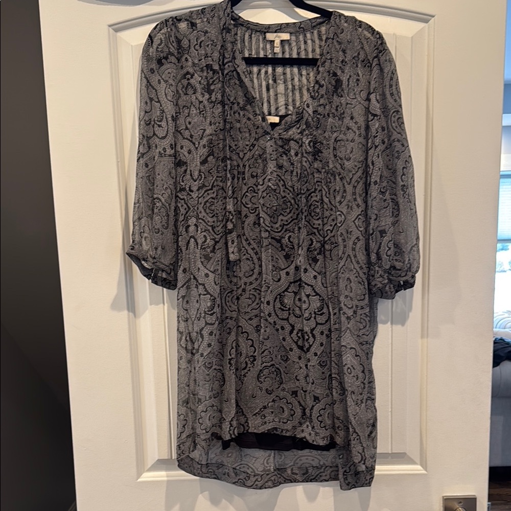 Joie Black and Gray Paisley Tunic/dress